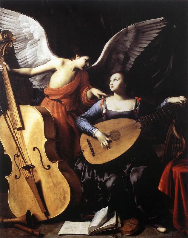 SARACENI, Carlo Saint Cecilia and the Angel sd Sweden oil painting art